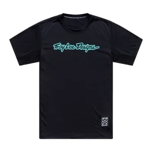 Maillot TROY LEE DESIGNS SKYLINE RIDE SIGNATURE Mangas Curtas Preto/Turquesa