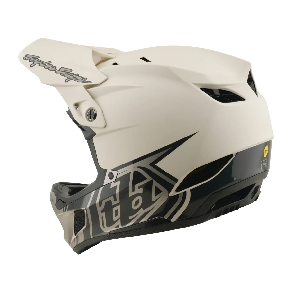 Capacete MTB TROY LEE DESIGNS D4 COMPOSITE MIPS STEALTH PUMICE Branco - Image 7