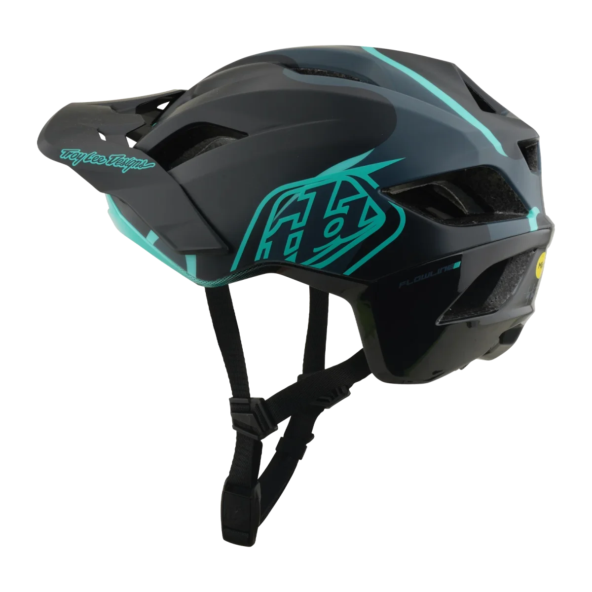 Capacete MTB TROY LEE DESIGNS FLOWLINE SE MIPS BADGE Carbon/Azul - Image 9