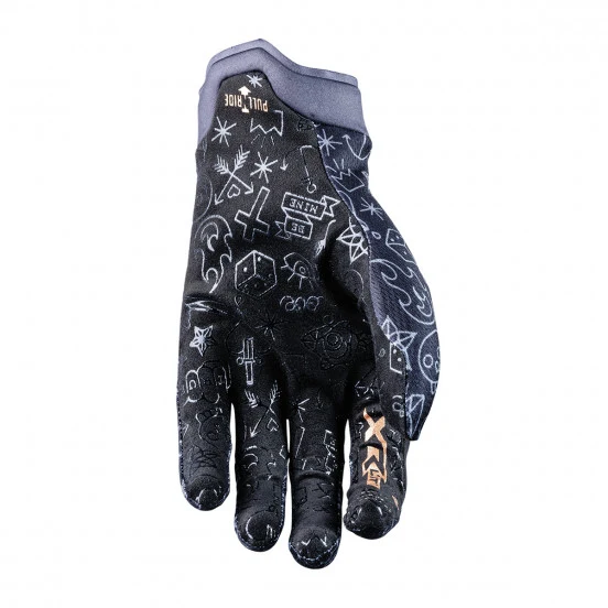 Luvas FIVE XR-LITE Tatoo Preto/Dourado - Image 3